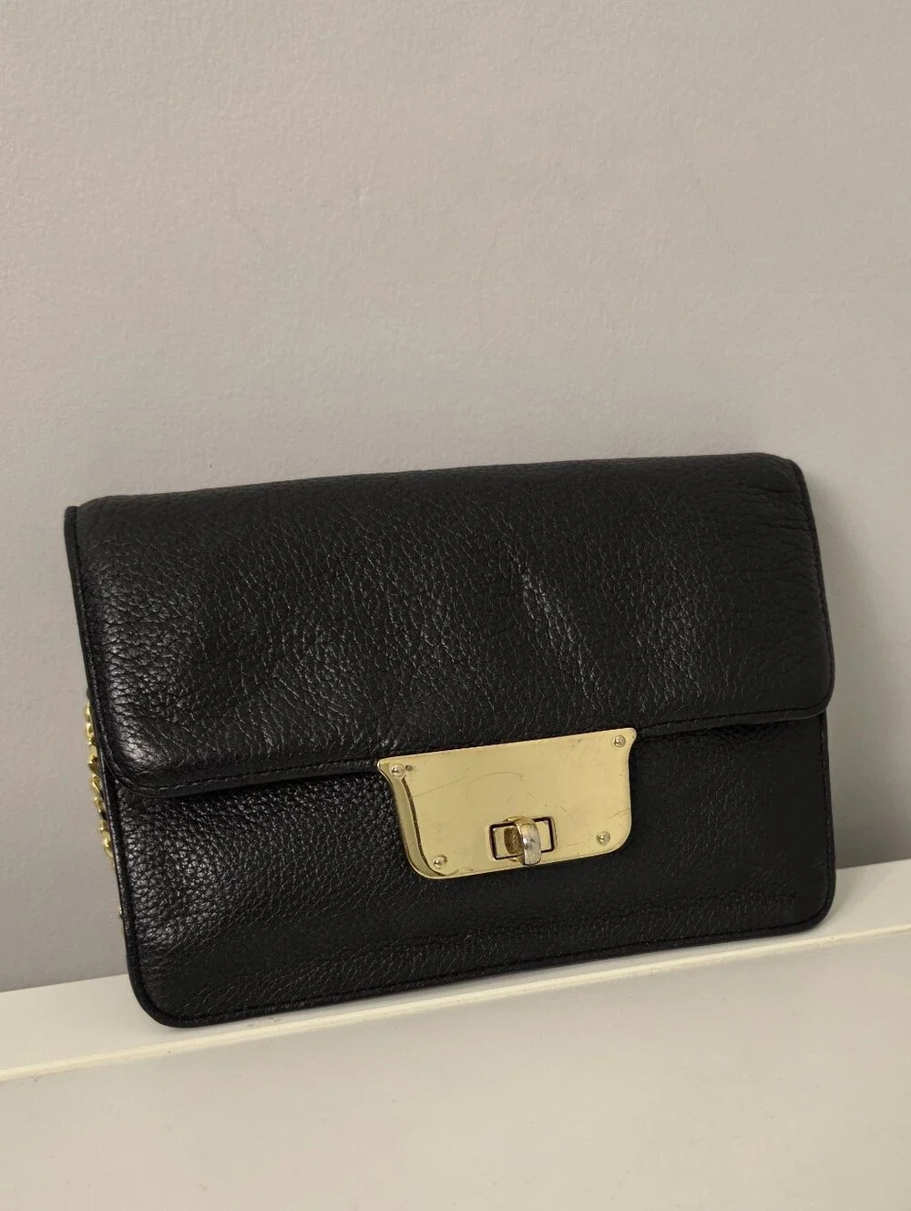 Milly Black Astor Crossbody Bag Leather